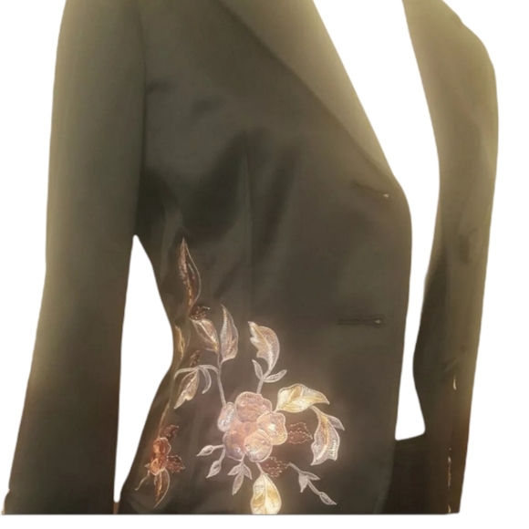 Adrianna Papell Evenning skirt and jacket Suit Floral Embroidered Set  Size 8 - Picture 3 of 12